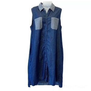 Reed Krakoff Sleeveless Chambray Shirt Dress Size Small Sleeveless Midi